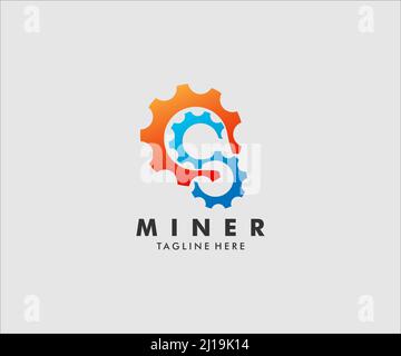 infinity S gear logo design template illustration Stock Vector