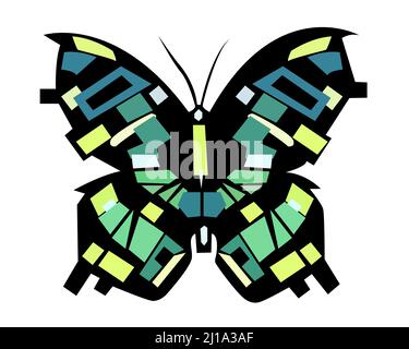 Beautiful Abstract Butterfly with geometrical objects isolated on white background - vector illustration Stock Vector