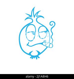 Onion head sticker & logo vegetables vector & illustration design Stock Vector