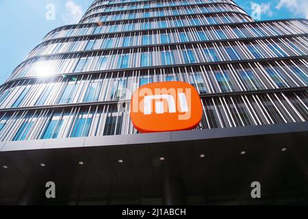 SHANGHAI, CHINA - AUGUST 8, 2021 - Photo taken on Aug. 8, 2021 shows the Office building of Xiaomi Group in Shanghai, China. On March 24, 2022, Xiaomi Stock Photo