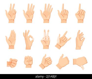 People with stop hand gestures set vector illustration. Cartoon young ...