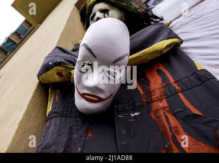 Spooky scary corpse doll, ghost decoration Stock Photo