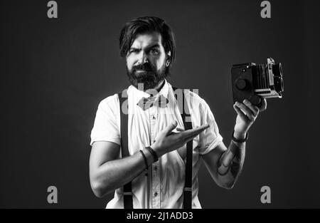 masculinity and charisma. retro photographing concept. old fashioned ...