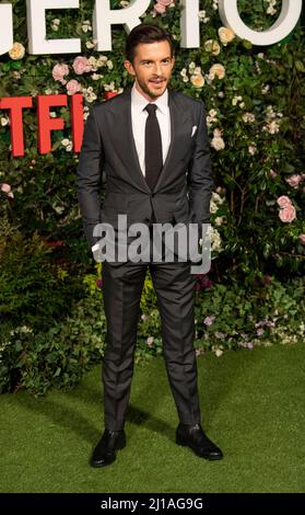 LONDON, ENGLAND - MARCH 22: Jonathan Bailey attends the World Premiere of 'Bridgerton' Season 2 at The Tate Modern on March 22, 2022 in London, Englan Stock Photo