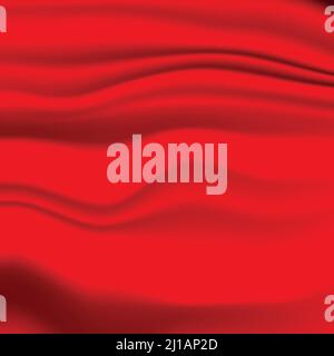 Silk red background. Abstract vector pattern with copy space. Liquid wave texture, smooth drapery wallpaper. Wedding fabric, satin. Wavy design for Stock Vector