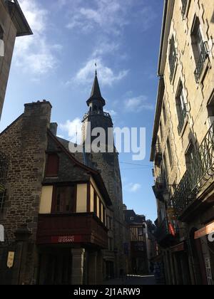 Dinan is a medieval old town in Bretagne, France. Stock Photo
