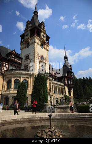 Schloß Peles, bei Sinaia, große Walachei, Rumänien, Schloß Peles, bei Sinaia, große Walachei, Rumänien  /  Peles Castle, near Sinaia, Great Wallachia, Stock Photo