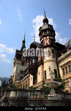 Schloß Peles, bei Sinaia, große Walachei, Rumänien, Schloß Peles, bei Sinaia, große Walachei, Rumänien  /  Peles Castle, near Sinaia, Great Wallachia, Stock Photo