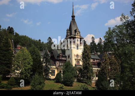 Schloß Peles, bei Sinaia, große Walachei, Rumänien, Schloß Peles, bei Sinaia, große Walachei, Rumänien  /  Peles Castle, near Sinaia, Great Wallachia, Stock Photo