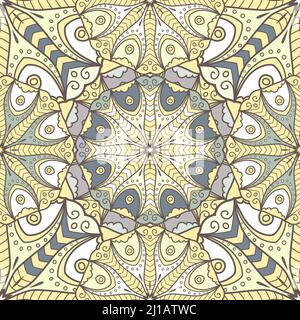 Lace seamless background with circle ornament Stock Vector