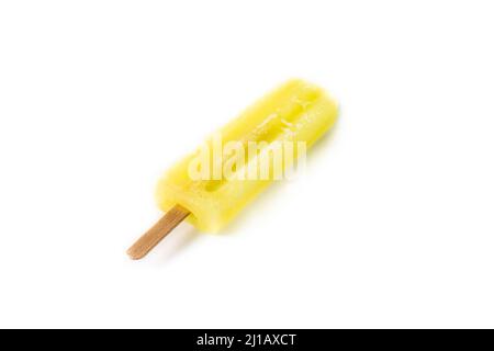 Lemon popsicle isolated on white background Stock Photo