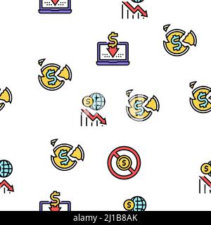 World Financial Crisis concept seamless pattern - Earth Globe with ...