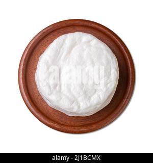Frescal cheese, typical brazilian fresh white cheese isolated over white background. Stock Photo
