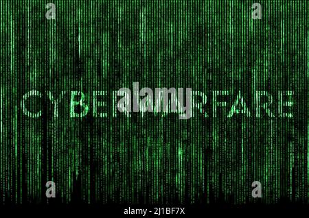 Cyberwar digital matrix illustration Stock Photo