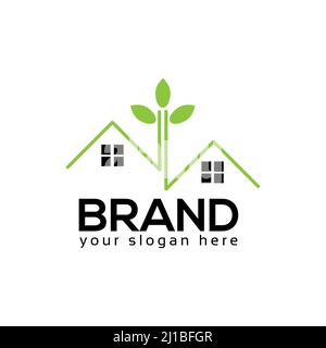 Cool house logo vector. Flat design. Vector Illustration on white background. Stock Vector