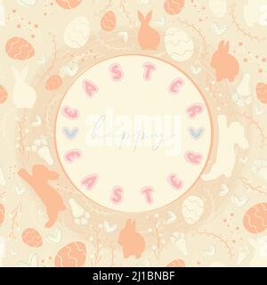 Pastry colored easter week label on pattern background Easter Vector Stock Vector