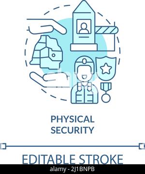 Physical security turquoise concept icon Stock Vector