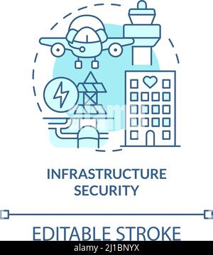 Infrastructure security turquoise concept icon Stock Vector