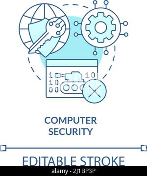 Computer security turquoise concept icon Stock Vector