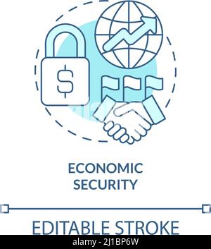 Economic security turquoise concept icon Stock Vector