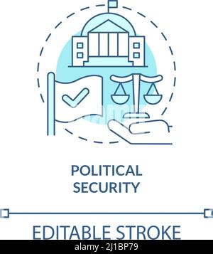 Political security turquoise concept icon Stock Vector