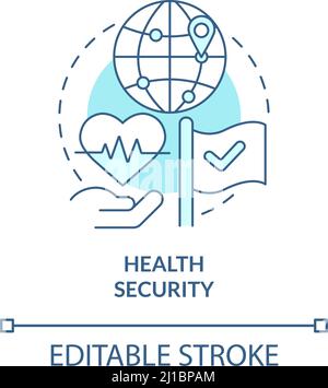 Health security turquoise concept icon Stock Vector