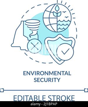 Environmental security turquoise concept icon Stock Vector