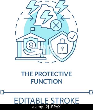 Protective function turquoise concept icon Stock Vector