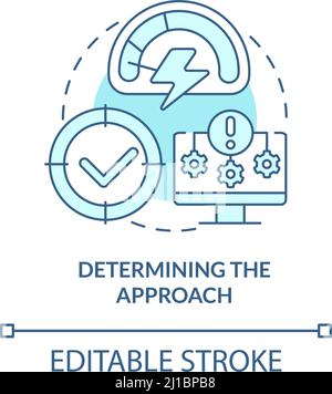 Determining approach turquoise concept icon Stock Vector