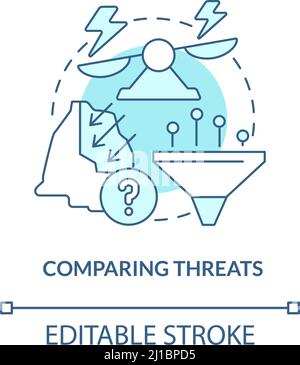 Comparing threats turquoise concept icon Stock Vector