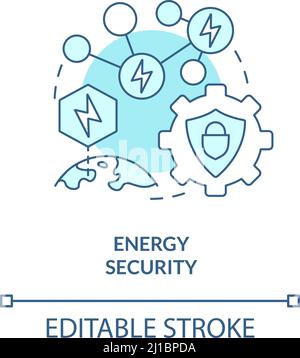 Energy security turquoise concept icon Stock Vector