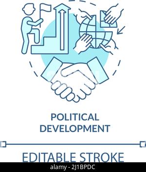 Political development turquoise concept icon Stock Vector