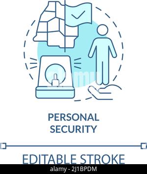 Personal security turquoise concept icon Stock Vector