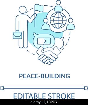 Peace-building turquoise concept icon Stock Vector