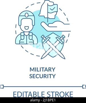 Military security turquoise concept icon Stock Vector