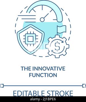 Innovative function turquoise concept icon Stock Vector