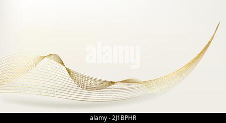 Abstract gold light threads background Stock Vector