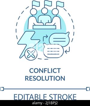 Conflict resolution turquoise concept icon Stock Vector