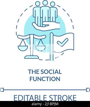 Social function turquoise concept icon Stock Vector