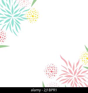 Background with abstract flowers and organic shapes. Banner design for social media, invitation, poster. Vector illustration, flat design Stock Vector