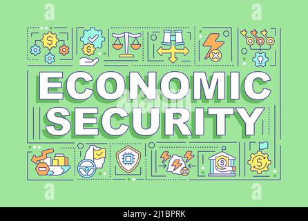 Economic security word concepts green banner Stock Vector