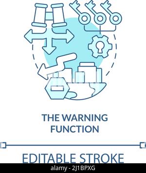 Warning function turquoise concept icon Stock Vector