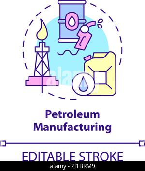 Petroleum manufacturing concept icon Stock Vector