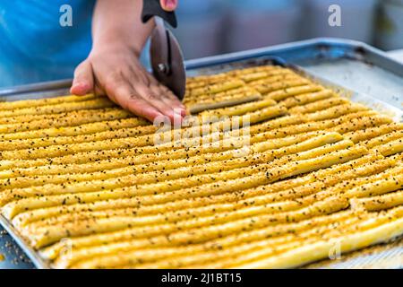 Manufactory of Patisserie Petek Pastanesi in Famagusta, Turkish Republic of Northern Cyprus (TRNC) Stock Photo