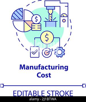 Concept of Manufacturing, modern flat editable line design vector ...