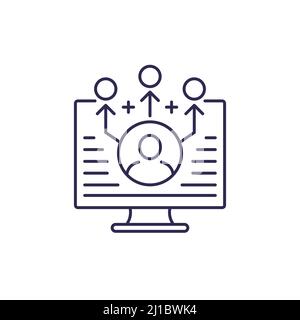Affiliate marketing, referrals line icon for web Stock Vector