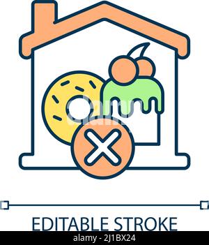 No sweets at home RGB color icon Stock Vector