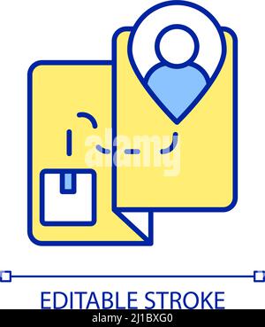 Digital data trace mapping RGB color icon Stock Vector