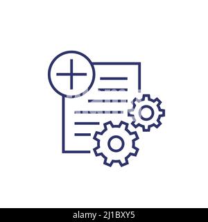add new project icon on white, line vector Stock Vector