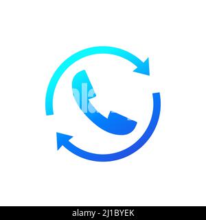 request phone call, callback icon on white Stock Vector